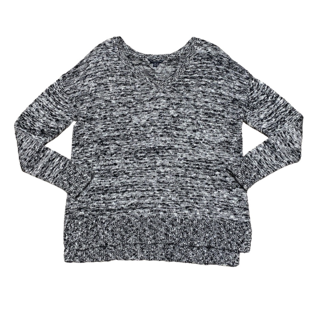 American Eagle Sweater Women’s L V Neck Black Casual Long Sleeve Pullover Top